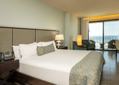 A one bedroom condo bedroom with ocean view in Costa Rica