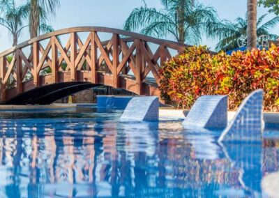 Pool loungers at Crocs Resort & Casino