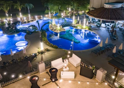 A pool in the evening