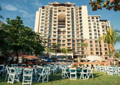 A wedding set up at the beach at Crocs Resort