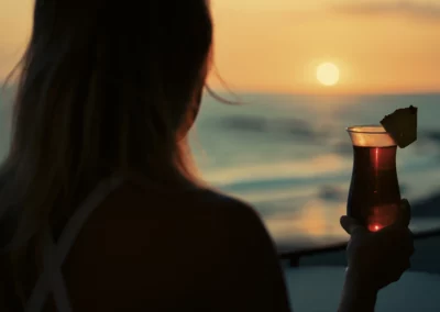 A cocktail at sunset