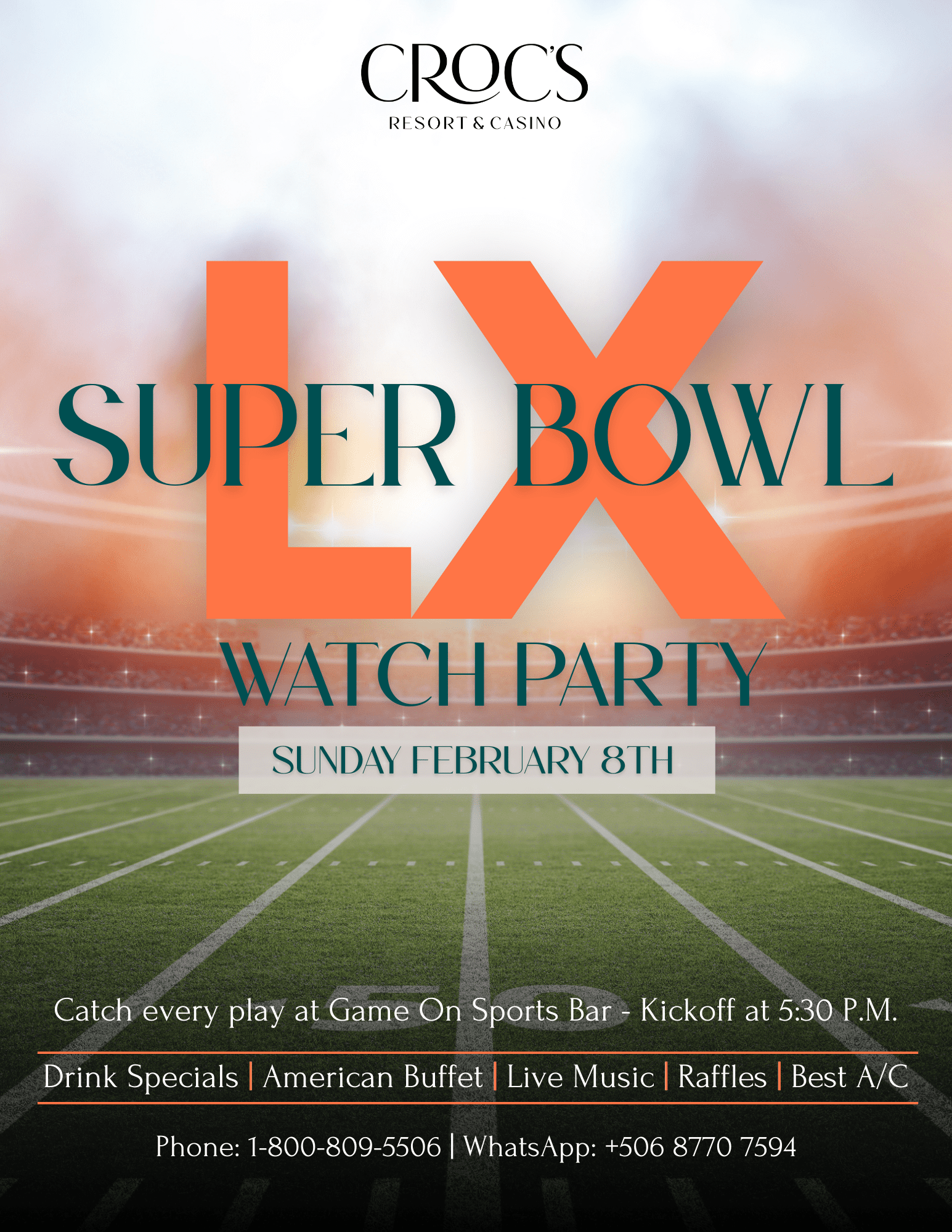 Super Bowl Party Jaco Beach